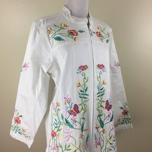 NWOT Quacker Factory QVC Flower Butterfly Jacket